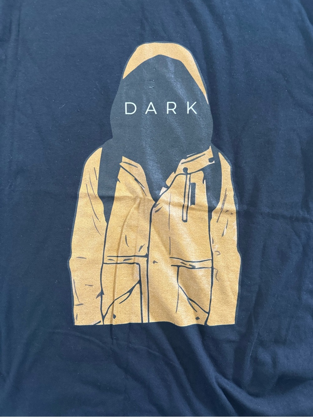 Dark Graphic Short Sleeve Tee - Black with Gold Print